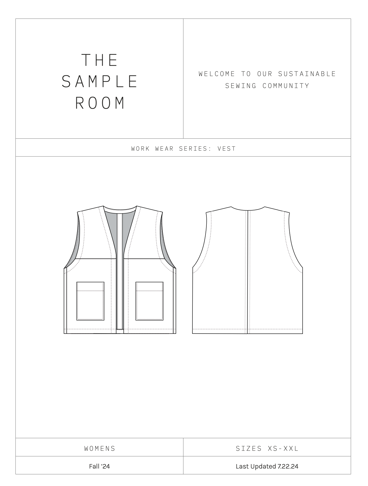 The Workwear Vest- Pattern