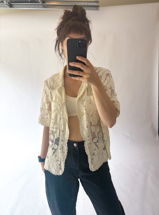 Lace Tablecloth Button Down