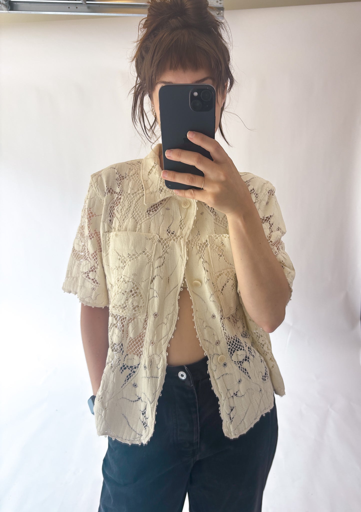 Lace Tablecloth Button Down